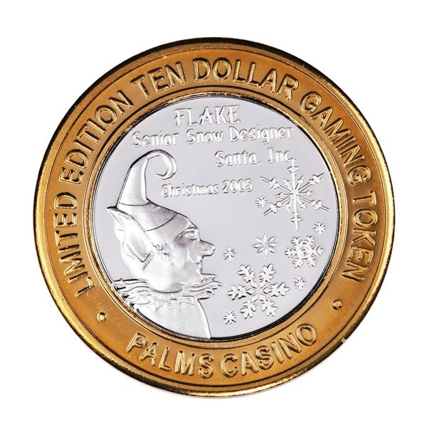 .999 Silver Palms Casino Las Vegas Nevada $10 Limited Edition Gaming Token