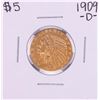 Image 1 : 1909-D $5 Indian Head Half Eagle Gold Coin