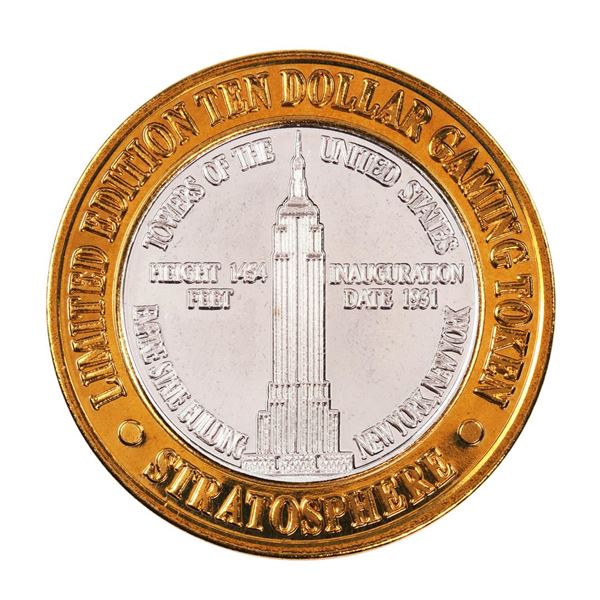 .999 Silver Stratosphere Las Vegas, Nevada $10 Casino Limited Edition Gaming Token