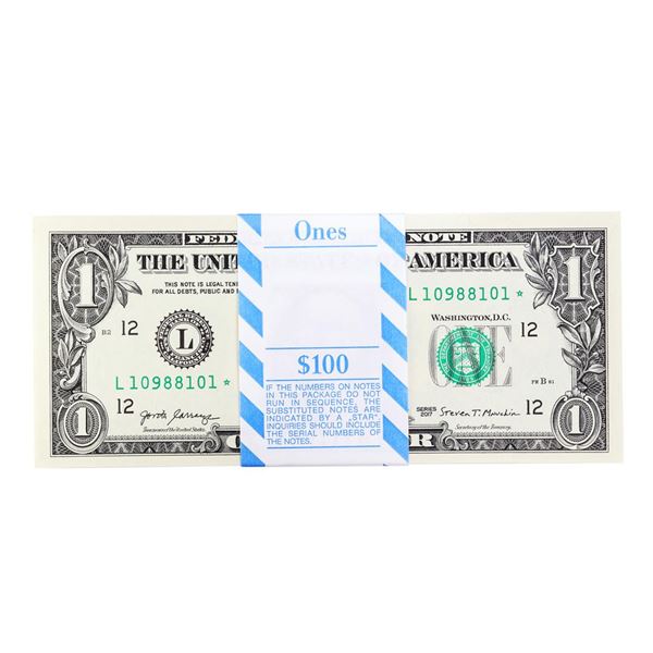 Pack of (100) Consecutive 2013 $1 Federal Reserve STAR Notes San Francisco