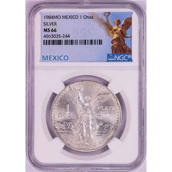 1984Mo Mexico 1 Onza Libertad Silver Coin NGC MS66