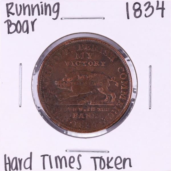 1834 Running-Boar Hard Times Token
