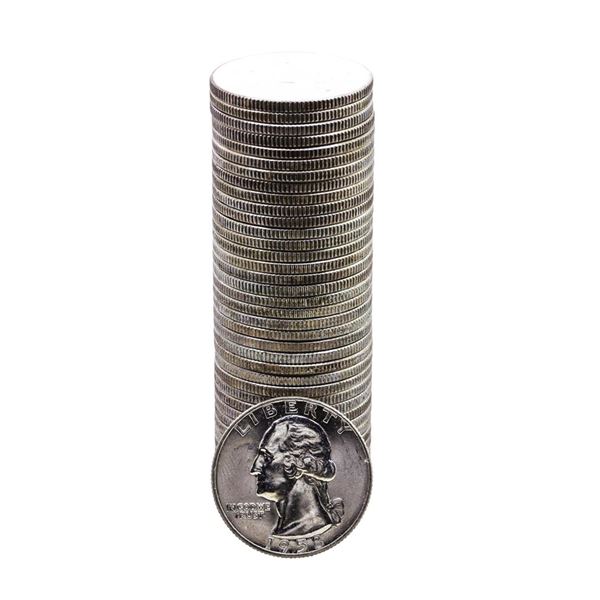 Roll of (40) Brilliant Uncirculated 1958-D Washington Quarter Coins
