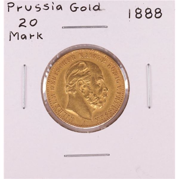 1888 Germany 20 Mark Prussia Gold Coin