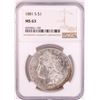 Image 1 : 1881-S $1 Morgan Silver Dollar Coin NGC MS63 Nice Toning