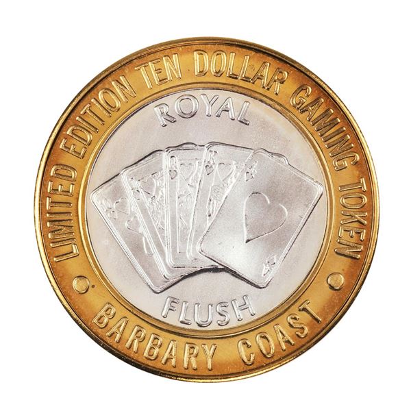 .999 Silver Barbary Coast Las Vegas, Nevada $10 Casino Limited Edition Gaming Token