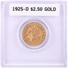 Image 1 : 1925-D $2 1/2 Indian Head Quarter Eagle Gold Coin