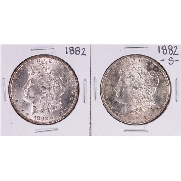 Lot of 1882 & 1882-S $1 Morgan Silver Dollar Coins