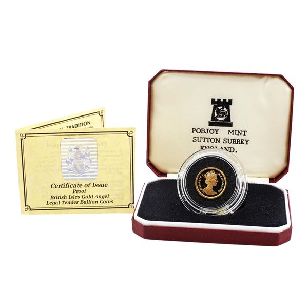 1992-A Proof Isle of Man 1/10 oz Gold Coin w/ Box & COA