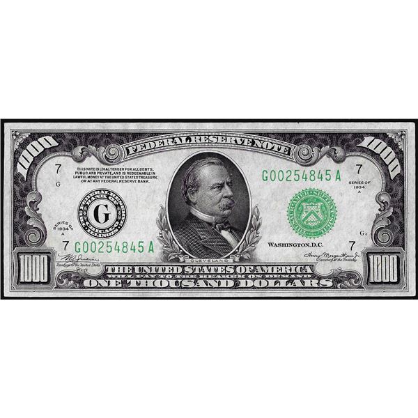 1934A $1,000 Federal Reserve Note Chicago