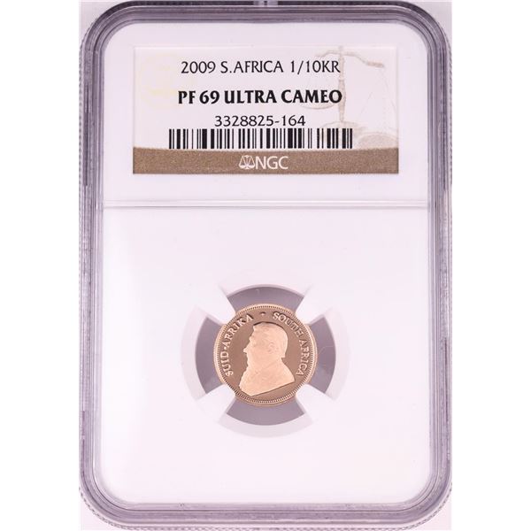 2009 South Africa 1/10 Krugerrand Gold Coin NGC PF69 Ultra Cameo