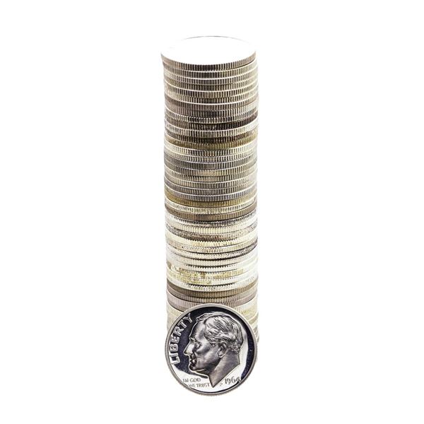 Roll of (50) Proof 1964 Roosevelt Dime Coins