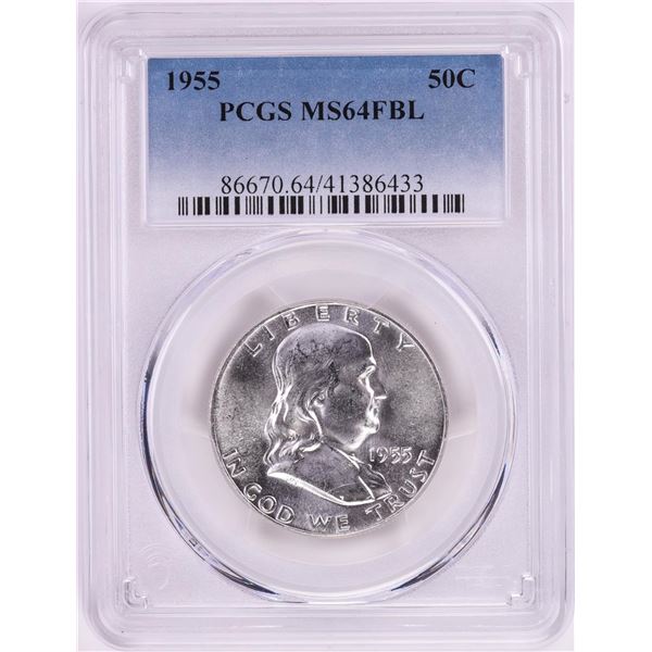 1955 Franklin Half Dollar Coin PCGS MS64FBL