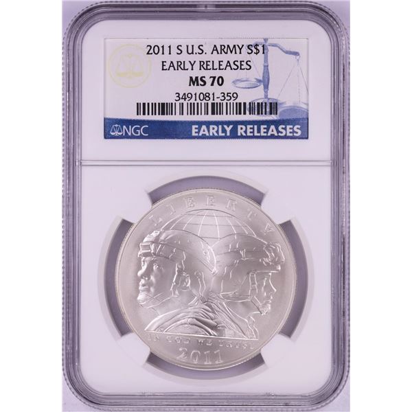 2011-S $1 Infantry Silver Dollar Coin NGC MS70 Early Releases