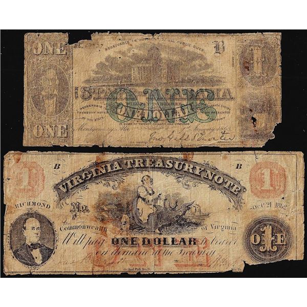 Lot of (2) Miscellaneous Obsolete Currency Note