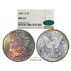 Image 1 : 1881-S $1 Morgan Silver Dollar Coin NGC MS63 CAC Amazing Toning
