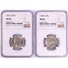 Image 1 : Lot of 1957-D & 1958-D Washington Quarter Coins NGC MS66