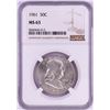 Image 1 : 1961 Franklin Half Dollar Coin NGC MS63