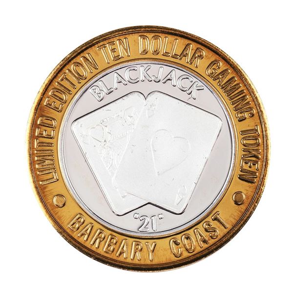 .999 Silver Barbary Coast Las Vegas, Nevada $10 Casino Limited Edition Gaming Token
