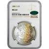 Image 2 : 1881-S $1 Morgan Silver Dollar Coin NGC MS64 CAC Amazing Toning