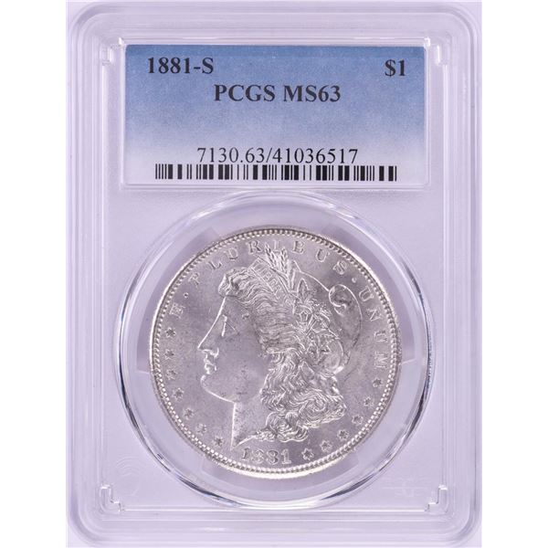1881-S $1 Morgan Silver Dollar Coin PCGS MS63