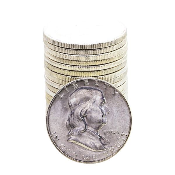 Roll of (20) Brilliant Uncirculated 1953-S Franklin Half Dollar Coins