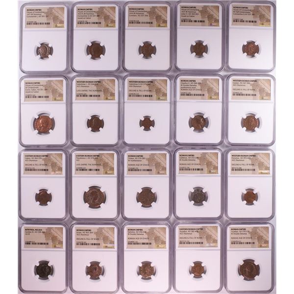 Lot of (20) Different Ancient Roman Empire Coins NGC Certified