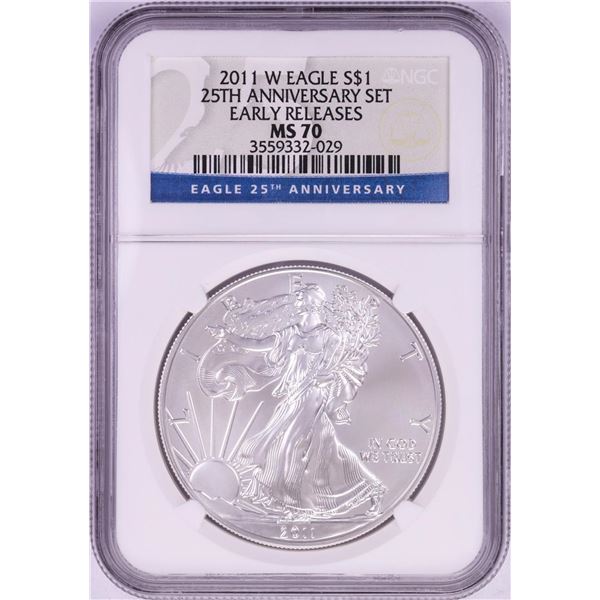2011-W $1 American Silver Eagle Coin NGC MS70 Early Releases