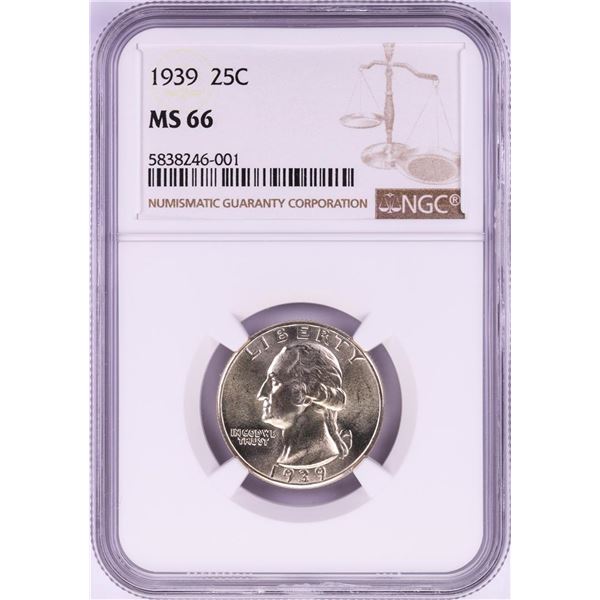 1939 Washington Quarter Coin NGC MS66
