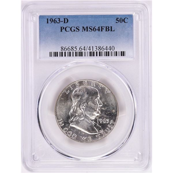 1963-D Franklin Half Dollar Coin PCGS MS64FBL