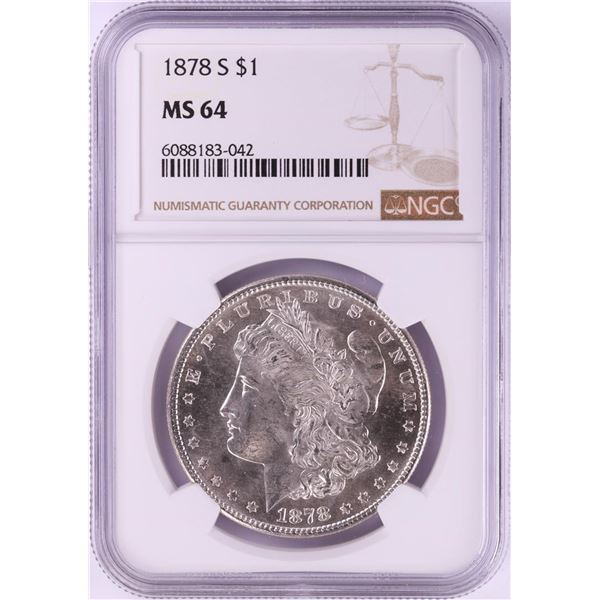 1878-S $1 Morgan Silver Dollar Coin NGC MS64