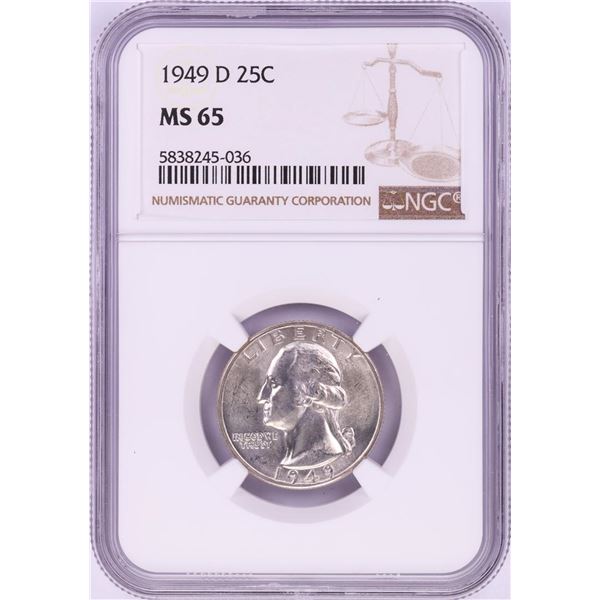 1949-D Washington Quarter Coin NGC MS65
