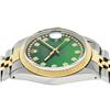 Image 9 : Rolex Men's Two Tone Stainless Steel & Gold Green String Diamond 36MM Datejust Watch