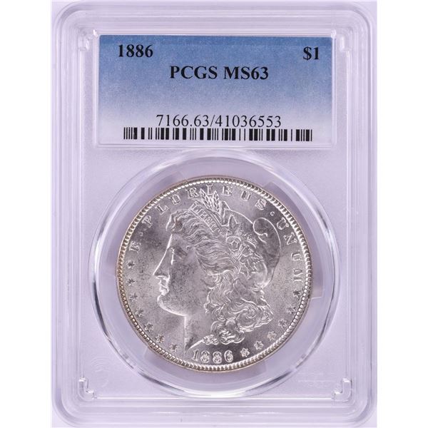 1886 $1 Morgan Silver Dollar Coin PCGS MS63