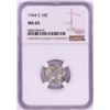 Image 1 : 1944-S Mercury Dime Coin NGC MS65