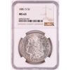 Image 1 : 1881-S $1 Morgan Silver Dollar Coin NGC MS63 Nice Toning