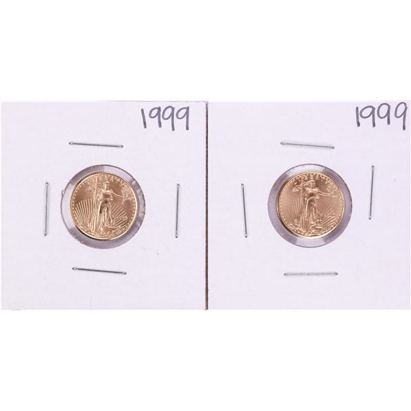 Lot of (2) 1999 $5 American Gold Eagle Coins