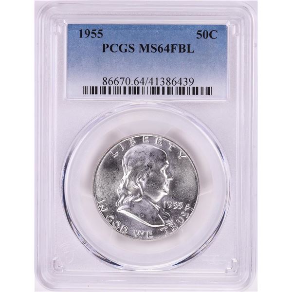 1955 Franklin Half Dollar Coin PCGS MS64FBL