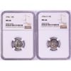 Image 1 : Lot of 1956 & 1956-D Roosevelt Dime Coins NGC MS66