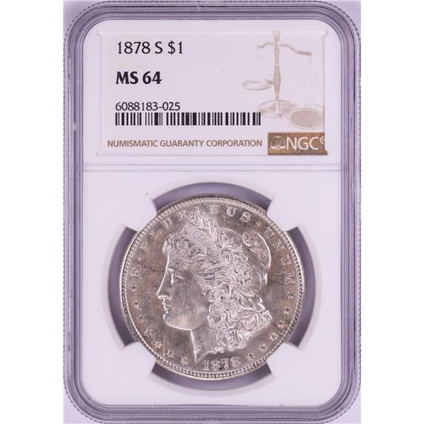1878-S $1 Morgan Silver Dollar Coin NGC MS64