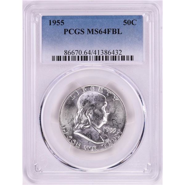 1955 Franklin Half Dollar Coin PCGS MS64FBL