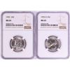 Image 1 : Lot of 1955 & 1955-D Washington Quarter Coins NGC MS65
