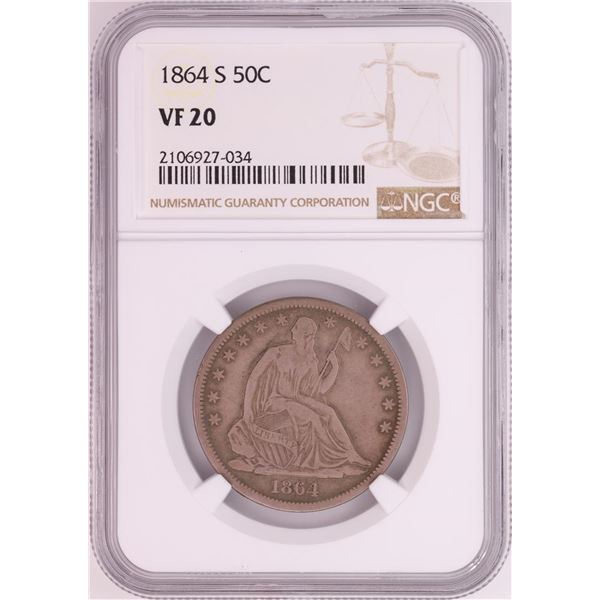 1864-S Seated Liberty Half Dollar Coin NGC VF20