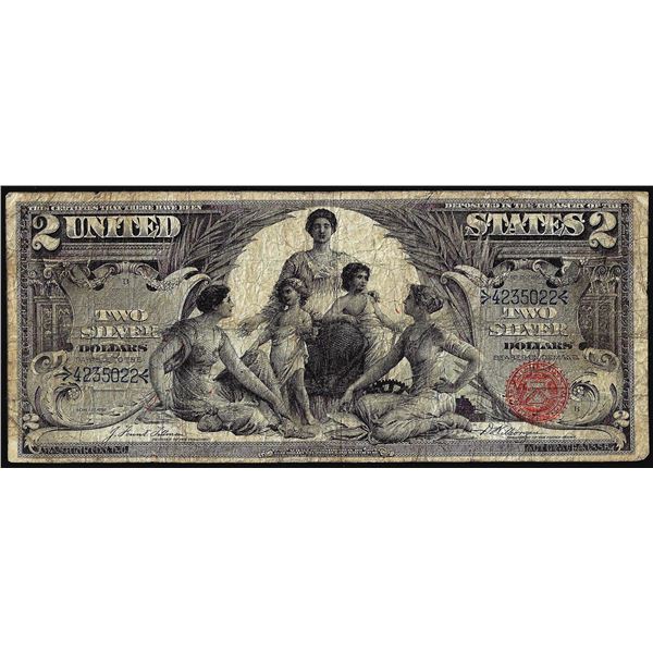 1896 $2 Educational Silver Certificate Note