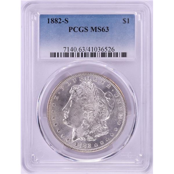 1882-S $1 Morgan Silver Dollar Coin PCGS MS63