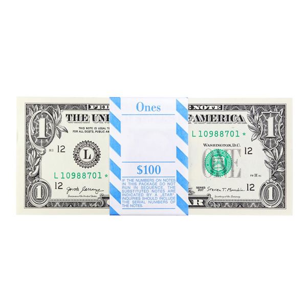 Pack of (100) Consecutive 2013 $1 Federal Reserve STAR Notes San Francisco