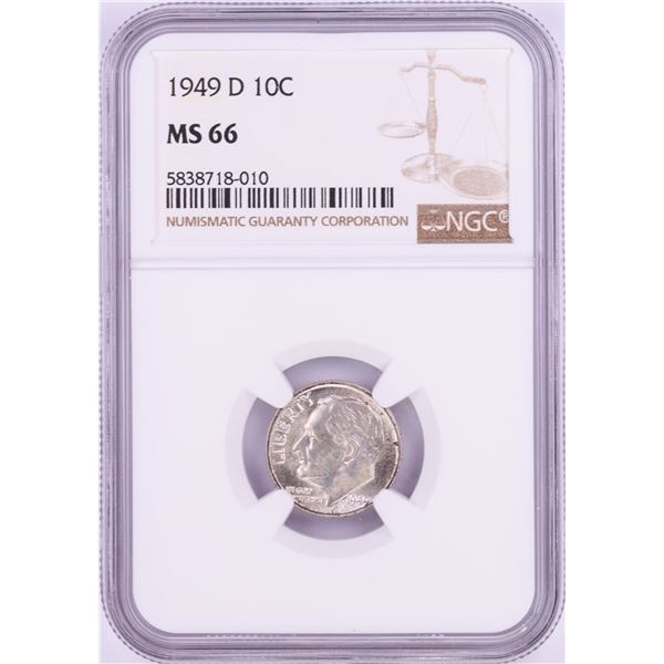 1949-D Roosevelt Dime Coin NGC MS66