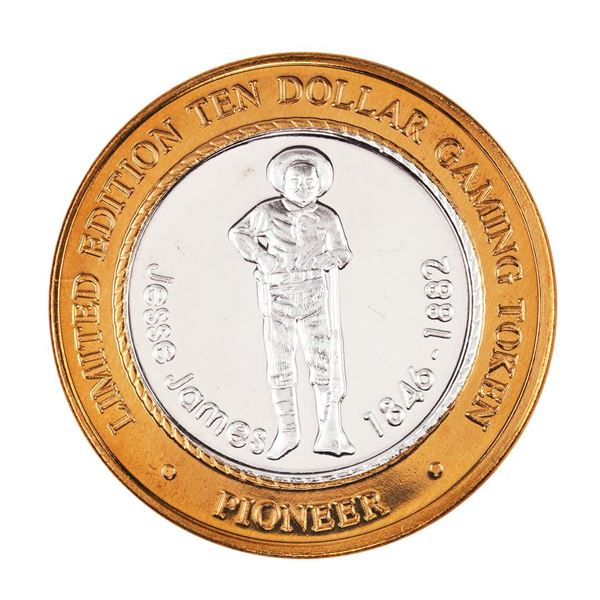 .999 Silver Pioneer Hotel & Gambling Hall $10 Casino Limited Edition Gaming Token