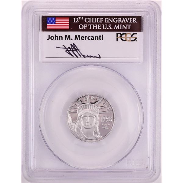 1998-W $25 Proof Platinum American Eagle Coin PCGS PR70DCAM John Mercanti Signature