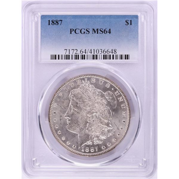 1887 $1 Morgan Silver Dollar Coin PCGS MS64